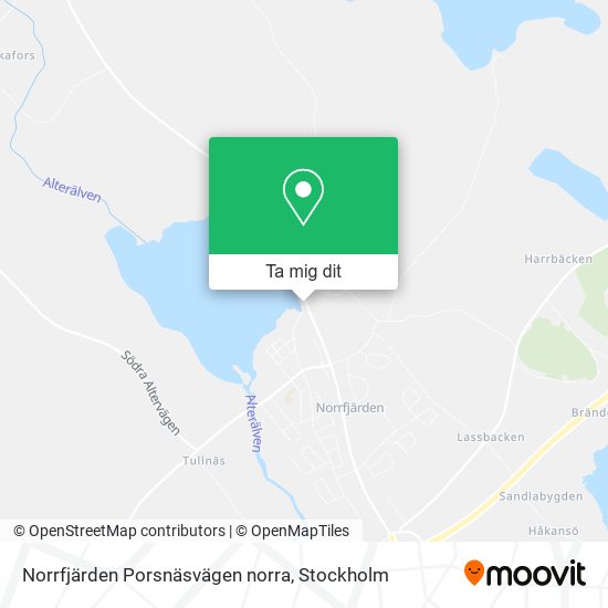 Norrfjärden Porsnäsvägen norra karta