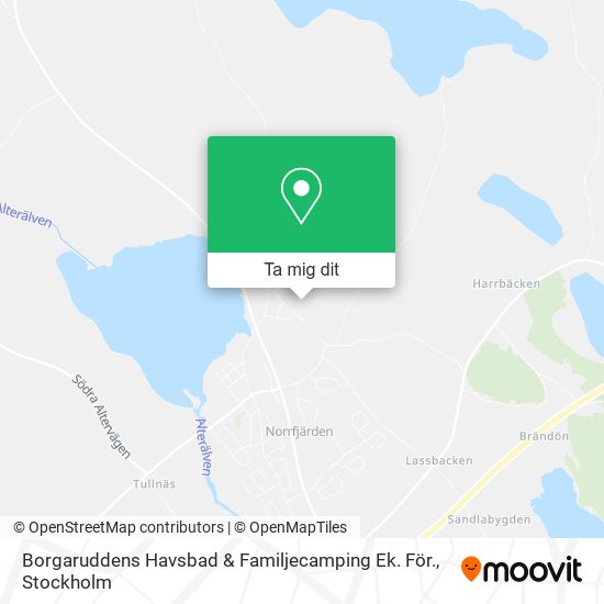 Borgaruddens Havsbad & Familjecamping Ek. För. karta