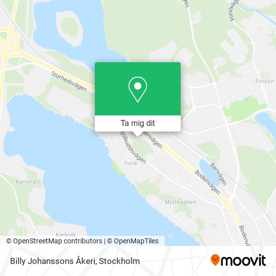 Billy Johanssons Åkeri karta