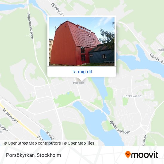 Porsökyrkan karta