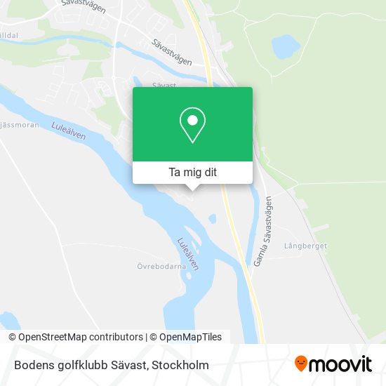 Bodens golfklubb Sävast karta