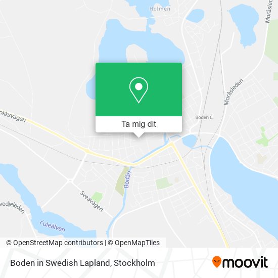 Boden in Swedish Lapland karta