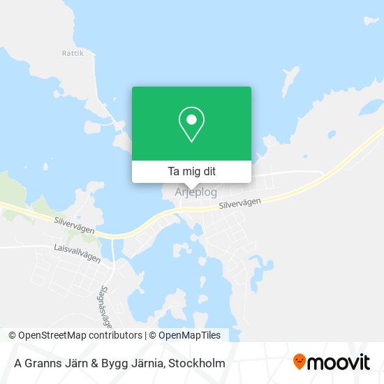A Granns Järn & Bygg Järnia karta