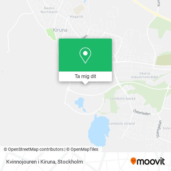Kvinnojouren i Kiruna karta