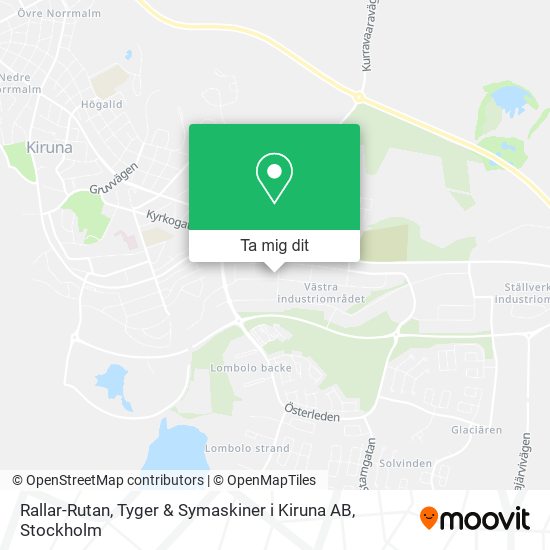 Rallar-Rutan, Tyger & Symaskiner i Kiruna AB karta
