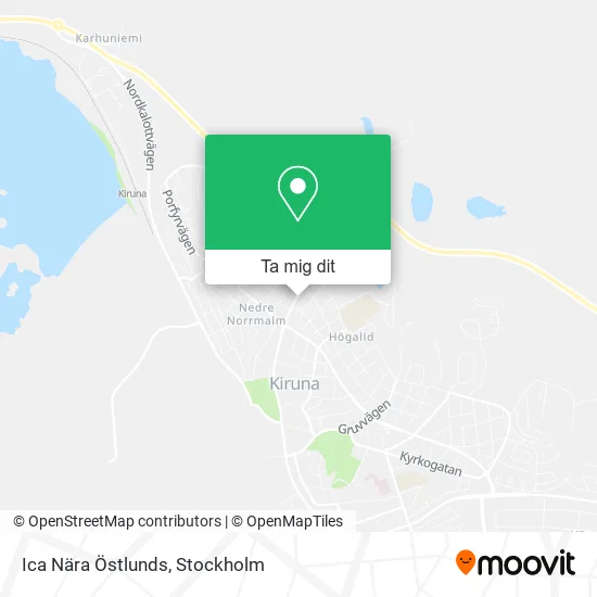 Ica Nära Östlunds karta