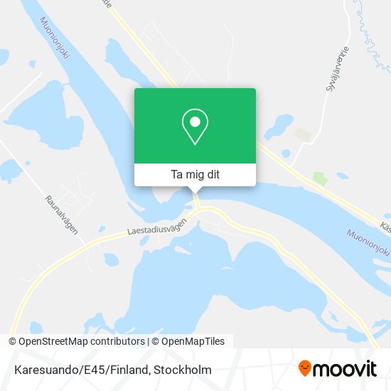 Karesuando/E45/Finland karta