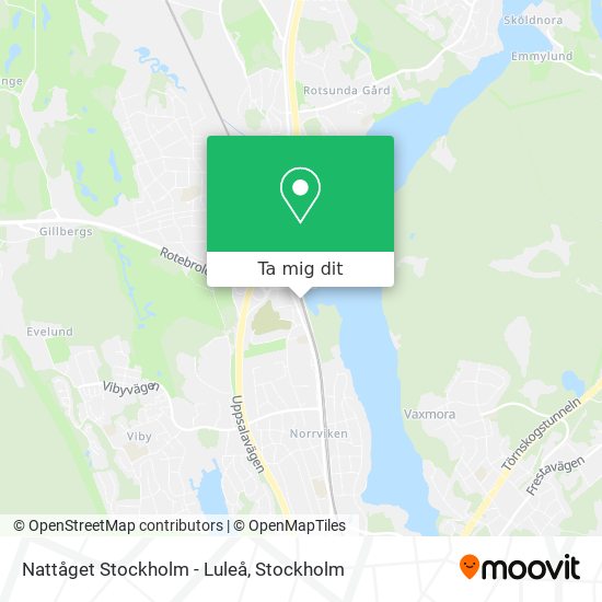 Nattåget Stockholm - Luleå karta