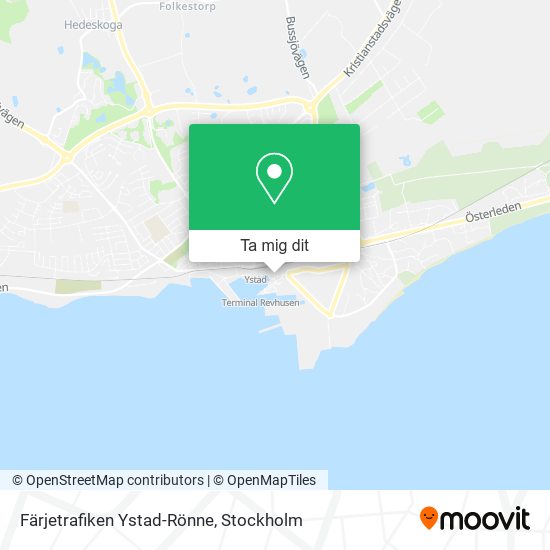 Färjetrafiken Ystad-Rönne karta