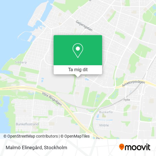 Malmö Elinegård karta