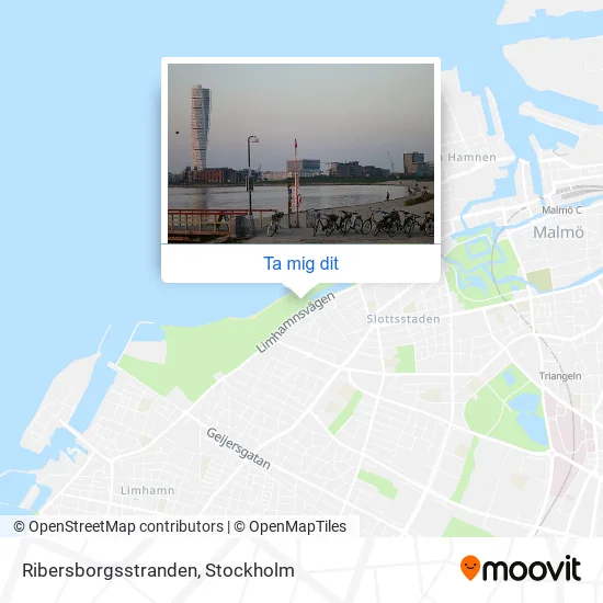 Ribersborgsstranden karta