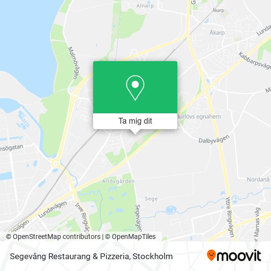 Segevång Restaurang & Pizzeria karta