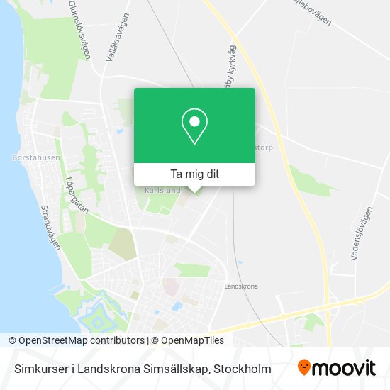 Simkurser i Landskrona Simsällskap karta