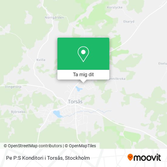 Pe P:S Konditori i Torsås karta
