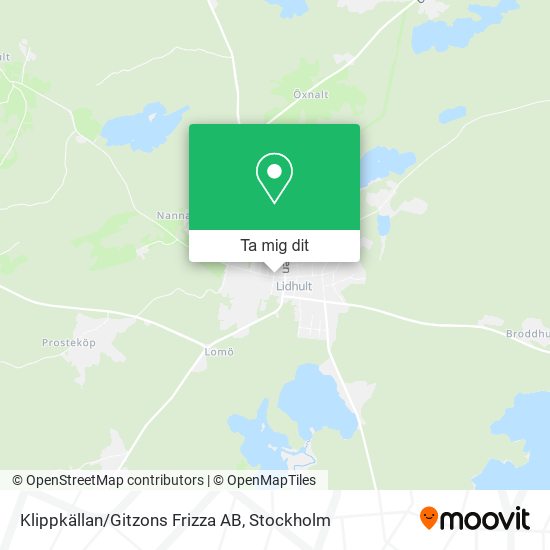 Klippkällan/Gitzons Frizza AB karta