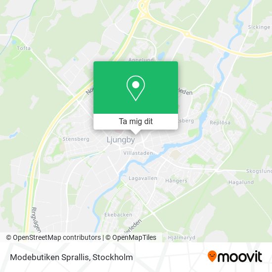 Modebutiken Sprallis karta