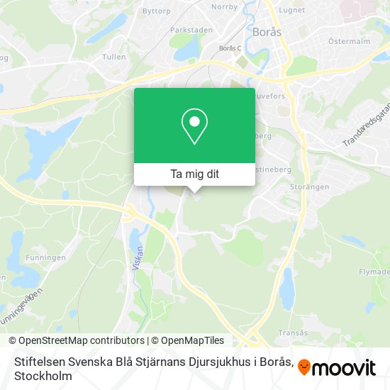 Stiftelsen Svenska Blå Stjärnans Djursjukhus i Borås karta