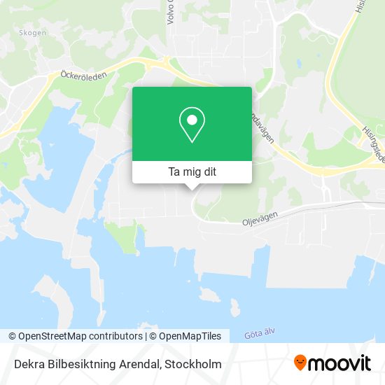 Dekra Bilbesiktning Arendal karta