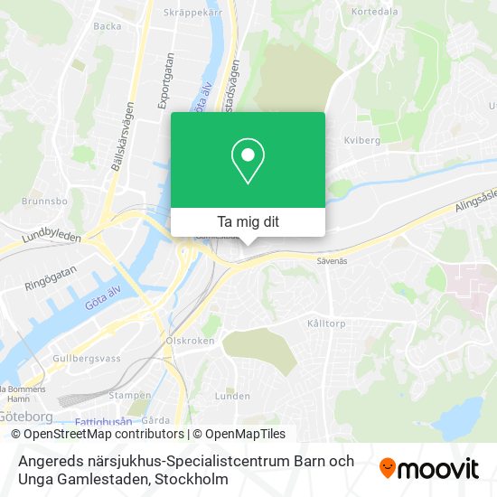 Angereds närsjukhus-Specialistcentrum Barn och Unga Gamlestaden karta