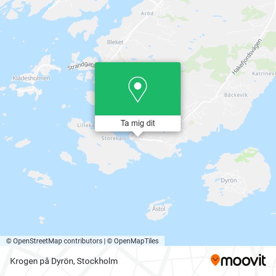 Krogen på Dyrön karta