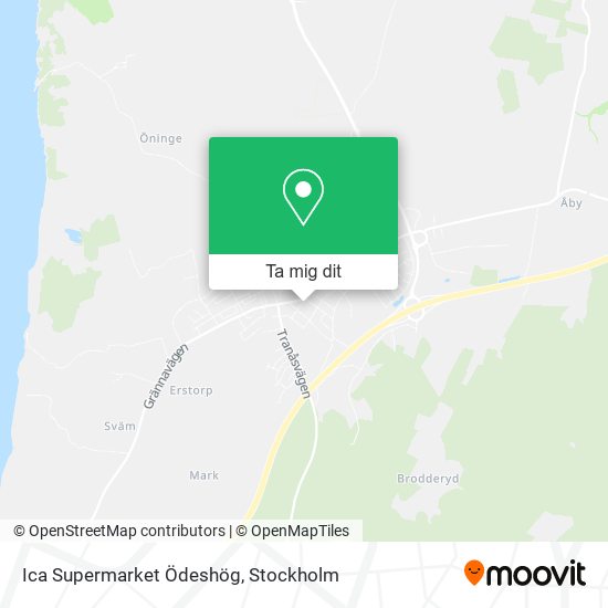 Ica Supermarket Ödeshög karta