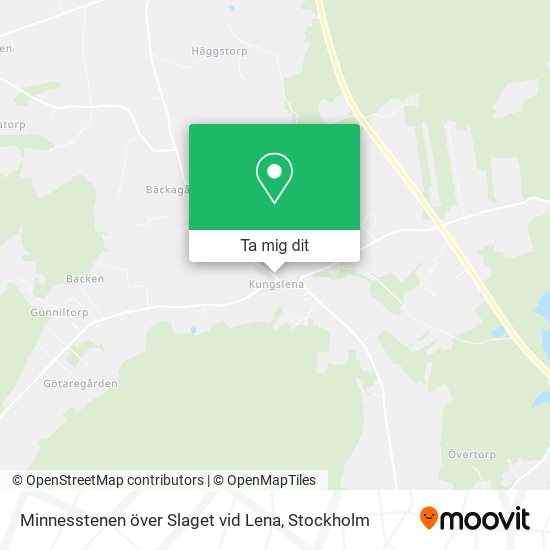 Minnesstenen över Slaget vid Lena karta