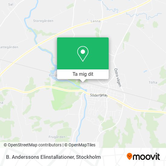 B. Anderssons Elinstallationer karta