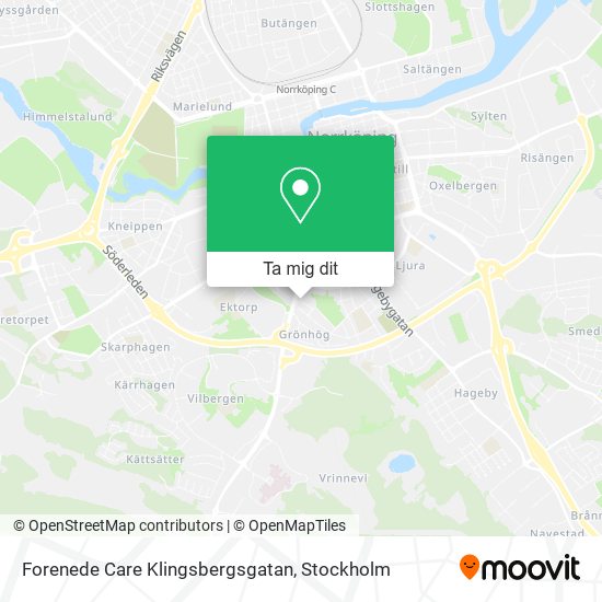 Forenede Care Klingsbergsgatan karta