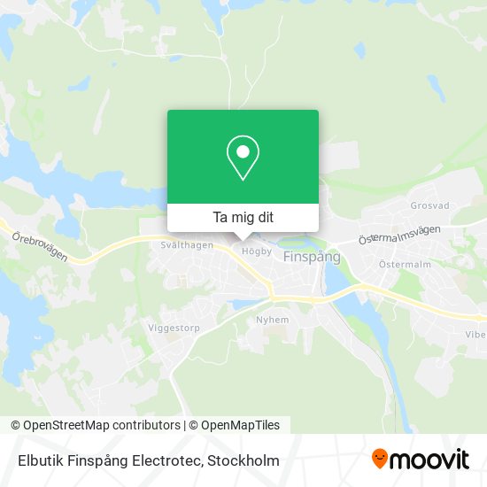 Elbutik Finspång Electrotec karta
