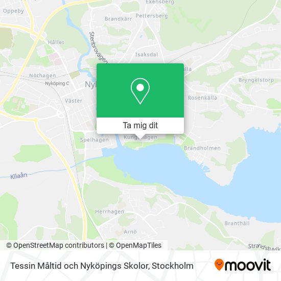 Tessin Måltid och Nyköpings Skolor karta