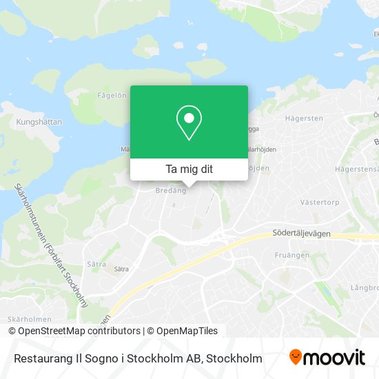 Restaurang Il Sogno i Stockholm AB karta