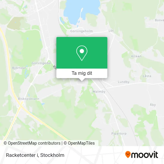 Racketcenter i karta