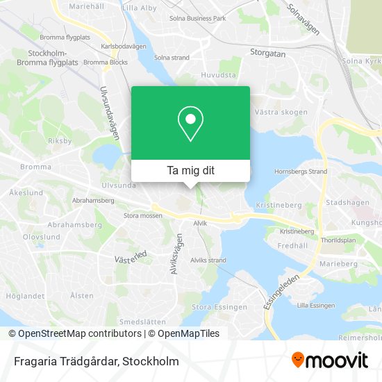 Fragaria Trädgårdar karta