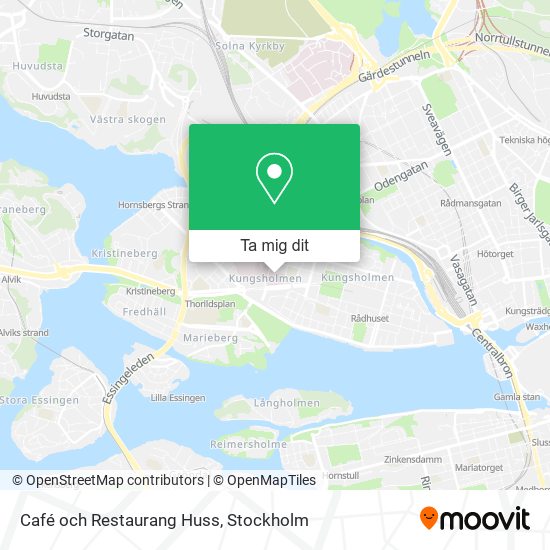 Café och Restaurang Huss karta