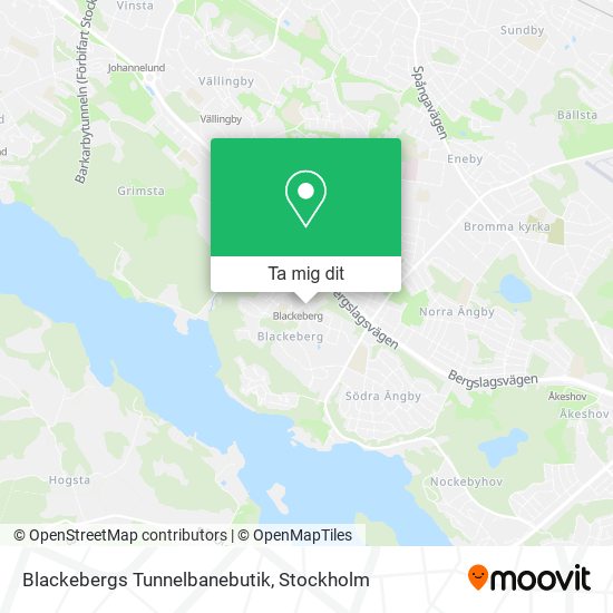 Blackebergs Tunnelbanebutik karta