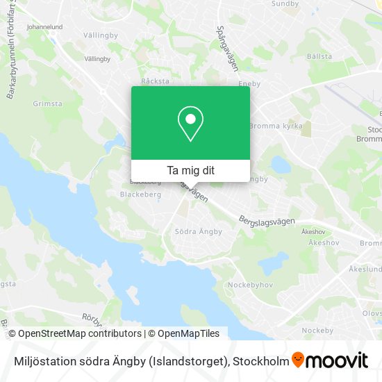 Miljöstation södra Ängby (Islandstorget) karta