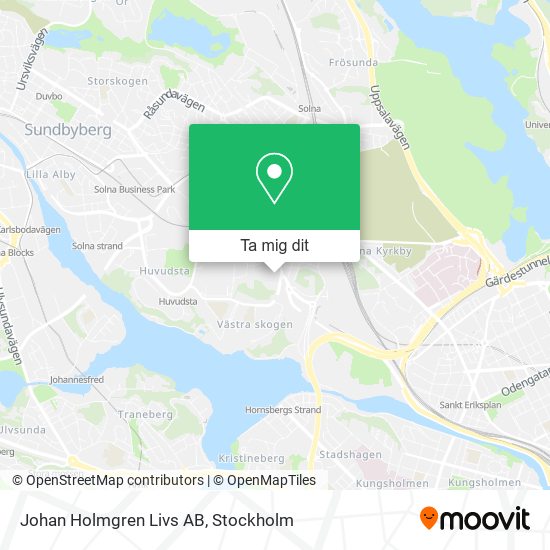 Johan Holmgren Livs AB karta