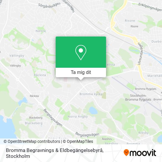 Bromma Begravnings & Eldbegängelsebyrå karta