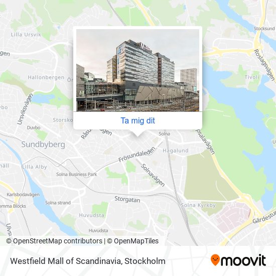 Westfield Mall of Scandinavia karta