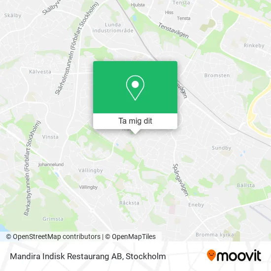 Mandira Indisk Restaurang AB karta