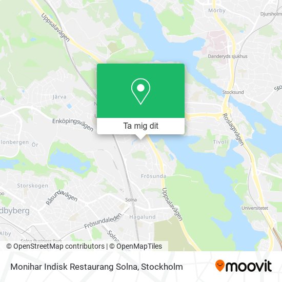 Monihar Indisk Restaurang Solna karta