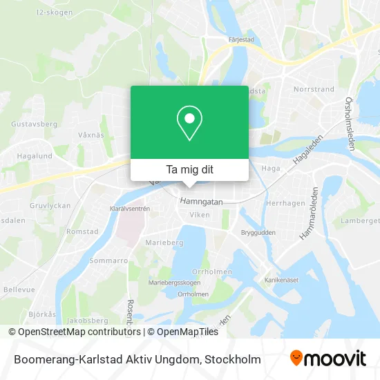 Boomerang-Karlstad Aktiv Ungdom karta