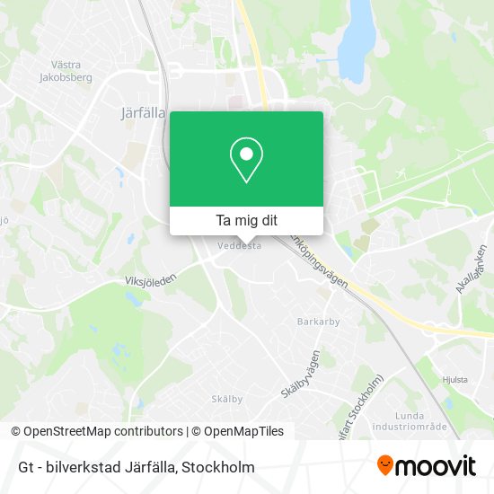 Gt - bilverkstad Järfälla karta