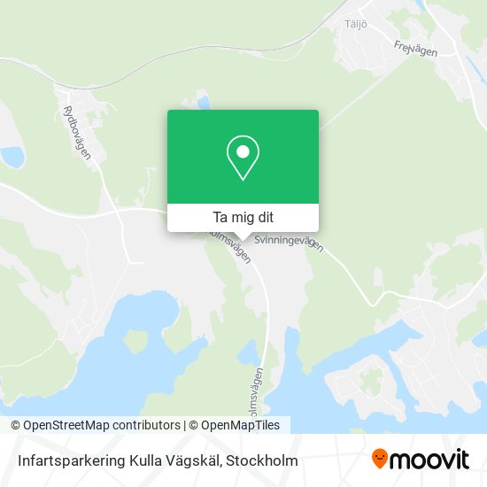 Infartsparkering Kulla Vägskäl karta