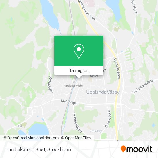 Tandläkare T. Bast karta