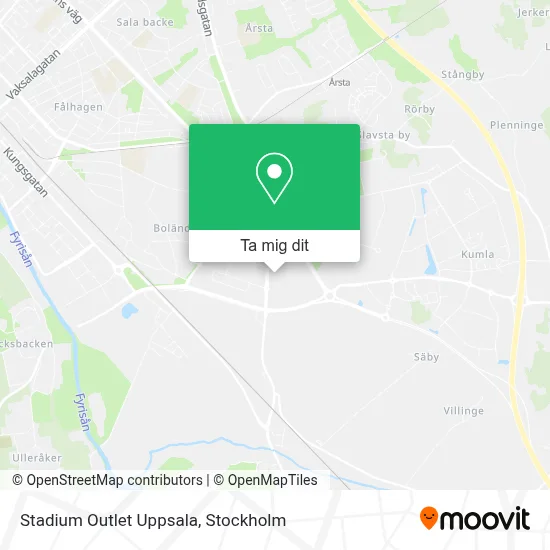 Stadium Outlet Uppsala karta