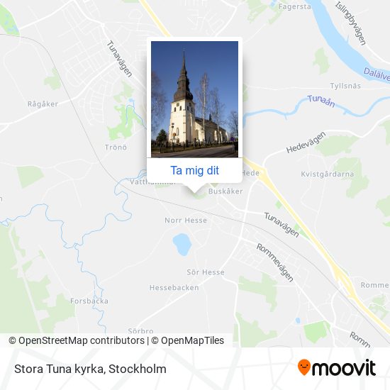 Stora Tuna kyrka karta