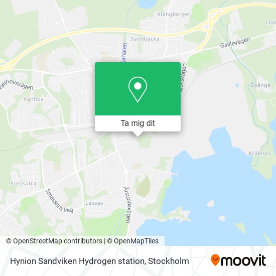 Hynion Sandviken Hydrogen station karta