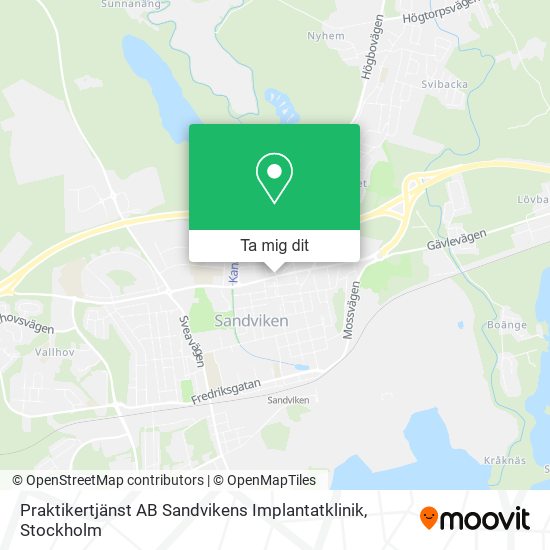 Praktikertjänst AB Sandvikens Implantatklinik karta