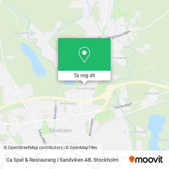 Ca Spel & Restaurang i Sandviken AB karta